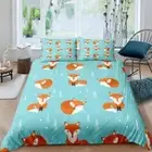 Cartoon Fox Forest Animals Quilt Duvet Cover Set Single Bedding King Bed Linen