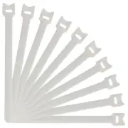 NavePoint 10 Inch Hook and Loop Cable Ties - 25 Pack -white
