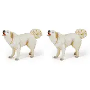 2PK Papo France Great Pyrenees Animal Figure Kids/Children Collectible Play Toy