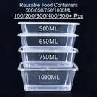 Takeaway Food Containers Plastic Lids 500ml 650ml 750ml 1000ml Take away Bulky