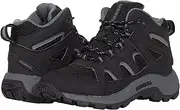 [MERRELL] Oakcreek Mid Lace Waterproof Hiking Boot, Black/Grey, 10.5 Wide US Unisex Big_Kid