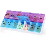 Caja organizadora de pastillas 2 veces al día Pastillero semanal AM PM