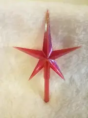 Large Red Iridescent Aurora Star for Ceramic Christmas Tree Topper
