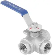 Stainless Steel Female Ball Valve, 1pcs Stainless Steel Three-Way Ball Valve, for Home Garden 1/4" 3/8" 1/2" 3/4" 1" DN8-DN25 BSP Female Thread Water Connectors
