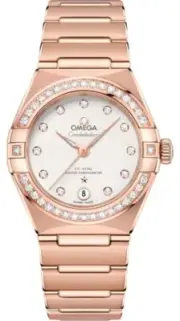 Omega Constellation 18k Rose Gold Diamonds Womens Luxury Watch 13155292052001