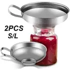 2x Stainless Steel Canning Funnel Jam Cup Wide Mouth Hopper Filter Wine Pot Tool