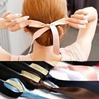 在飛比找PChome24h購物優惠-韓國最新海綿寶寶 蝴蝶結綁帶丸子頭海綿盤髮器 DIY髮器 髮