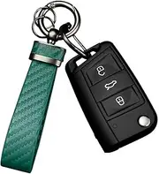 Car Keychain - Premium PU Leather Keyring with Anti-Loss D-Ring & 360° Rotatable Key Chain and Screwdriver, Universal Key Chains for Key Fobs for Men and Women