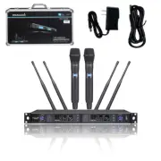 Wireless UHF Handheld Microphones 2CH Church Microphone System Karaoke Audio Mic