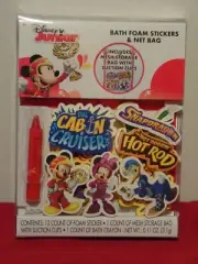 New Disney Junior MIckey Mouse & Friends Bath Tub Foam Stickers & Net Bag ~
