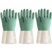 BOOMJOY 3 Pairs Latex Cleaning Gloves Heavy Duty Dishwashing Gloves Reusable Gloves