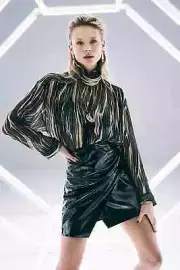 BNWT SASS & BIDE "The Wanderer" Patent Wrap Mini Skirt - Size 14 - $490