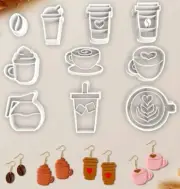 Tuitessine Coffee Clay Cutters Kit 10PCS Polymer Clay Earring Making Tools