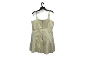 Lioness 'Honey Corset' Cotton Cream Hook Eye Bust Mini Dress Women Size L