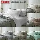 1000TC Cotton Sateen Sheet Set - SINGLE DOUBLE QUEEN KING Super King