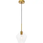 Living District LD2256BR Gene 1 Light 8 inch Brass Pendant Ceiling Light