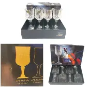 SET OF 4 LONGCHAMP CRISTAL d’ARQUES 10 1/4oz. WINE WATER GLASSES Stems NEW Cryst