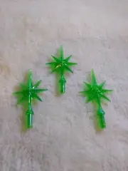 3 Pack Green Aurora Snowflake Stars For Ceramic Christmas Tree. Toppers