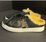 Cavalli Class Faux Shearling Lined Mule Sneakers, Black, Size 8US/38EU