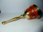 5'' Vintage Brass Handpainted Bell Altar Decorative India Home Decor Gift ebay