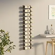 Wall Mounted Wine Rack for 12 Bottles Gold Iron,Wine Rack with Ample Storage Modern and Durable Wall Mount Organizer for 12 Bottles Home Bar Furniture