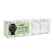 5PK Lemon & Lime 50ml Mini Round Jar Capri Glass w/ Silver Lid