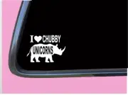 I love chubby Unicorns TP 622 Sticker 6" Decal rhino rhinoceros zookeeper black