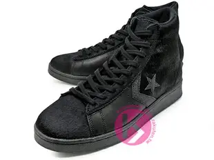 [50% OFF] 2019 復古流行 男 女尺寸 CONVERSE PRO LEATHER BLACK PONY HAIR 高筒 黑色 馬毛 復古籃球鞋 復古時尚 (165751C) !