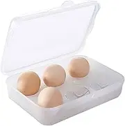 VolksRose 6 Girds Egg Holder Container, Plastic Egg Storage Box Leakproof Shockproof Protection, Portable Egg Tray Carriage Dispenser for Camping Picnic Travel Kitchen Refrigerator Outdoor, Clear