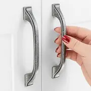 ASKANO 10 Pack 3-3/4 Inch Antique Iron Cabinet Pulls Antique Silver Cabinet Handles Vintage Iron Kitchen Hardware for Cabinets Drawer Dresser ZP2409 Cupboard Bedroom Closet Bathroom Vanity