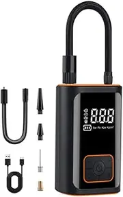 Car Pump Cordl Pump Portable Tire I ator Digital Display Car Tire Air Compressor Multifunctional Bike I ation Device with Chargepal Function Orange