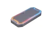 Unitek S1210B USB-C to M.2 SSD Enclosure with RGB Lights in Alloy Housing.
