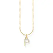 Buy Necklace with letter pendant P and white zirconia - gold by Thomas Sabo online - THOMAS SABO Australia
