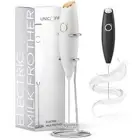 Milk Frother White - Coffee Frother Handheld with Electric Whisk - 19000 rpm ...