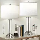 Touch Control Table Lamps Set of 2 with USB Ports, 3-Way Dimmable Bedside Lamp f