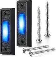 LED Lighted Doorbell Button Wired, Door Bell Ringer Push Buttons Wall Mount Door