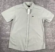 NWT Brixton Mens Shirt M Green Ultra Breathable Lightweight Short Sleeve