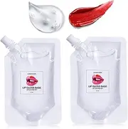 2Pack DIY Homemade Moisturizing Lip Gloss Base, Lip Makeup Primer Basic Lipstick Material, Natural Non-stick Clear Lip Gloss Base Making Lip Gloss Supplies, 2Pack 100ml (Transparent)