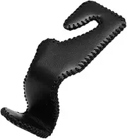 Car Seat Back Headrest Hooks Superior Leather Auto Seat Hook Hangers for Bags, Purses, Umbrellas Interior Accessories Black