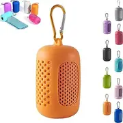 Subscrsidewa Portable Cooling Towel, Festivalment Portable Cooling, Ice Cold Towels, Soft & Breathable Ice Towel for Gym, Sports, Running, Yoga, Travel (Orange)