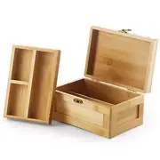 Wooden Stash Box with Rolling Tray Stash Box Combo to Organise your Bamboo