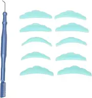 Eyelash Perm Tool, Stainless Steel Reusable Eyelash Separator Tint Tool with Eyelash Pads for Home (Blue)