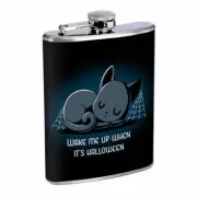 Halloween Cat Em1 Flask 8oz Stainless Steel Hip Drinking Whiskey