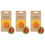 3x Rosewood Woodies Wood Peach Fruity Roller Play Pet Rabbit/Hamster Animal Toy