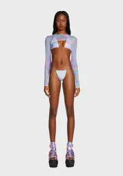 [Towers Swimwear] Reflective Tornasol Micro 3-Piece Bikini Set