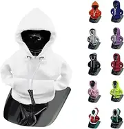 vvag Gear Shift Hoodie, Hoodie Car Gear Shift Cover, Gear Stick Cover, Car Shift Knob Hoodie, Automotive Interior Accessories, Universal Fit Knob Cover Gift (White)