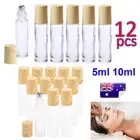 12x 5/10ml Glass Roller Bottles Steel Roller Roll On Ball Perfume Essential Oil
