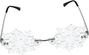 [OATIPHO] Rimless Snowflake Sunglasses Party Glasses Christmas Decor Funny Photo Props