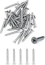 NUZAMAS 300X 10G*40 304 Stainless Steel Self-Tapping Screws Cross Flat Countersunk Head Wood Screws (ST4.8 * 40)