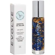 Pure Essential Oil Roller Bottle 10ml with LAPIS LAZULI Crystal Gemstones - infused with 24k Gold Flakes